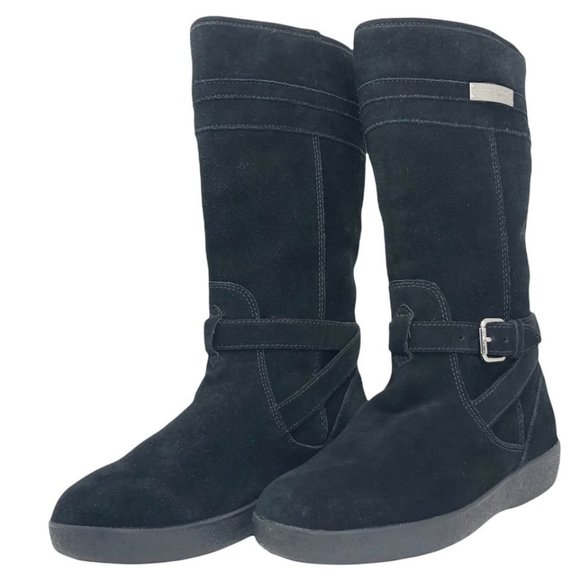 Coach Black Tallulah Suede Leather Winter Boots Size 7 - Picture 3 of 6